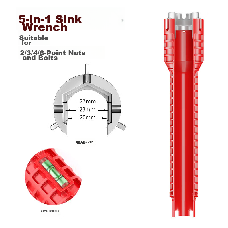 Wenxidi Multi-Function 8-in-1 Universal Wrench Punch Sink Faucet Installation and Removal Tool 12