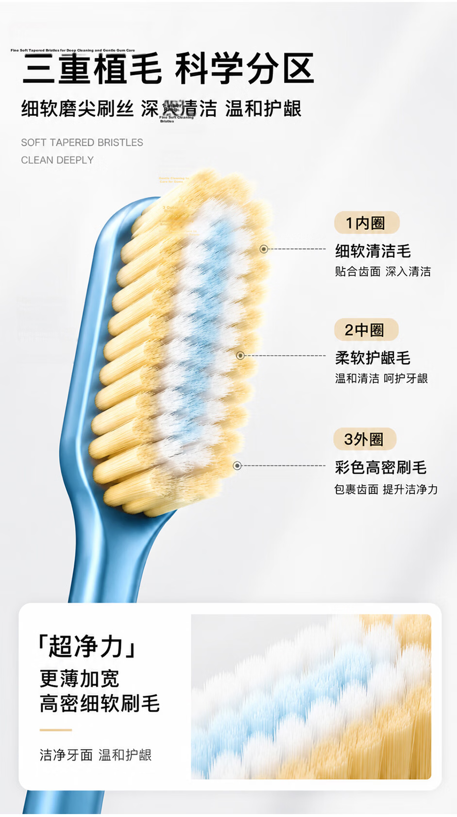BRUSHING BEAR Soft Bristle Toothbrush Adult Wide Head Unisex Household Set Roman Column Standable Suction Cup Toothbrush 5-Pack 3