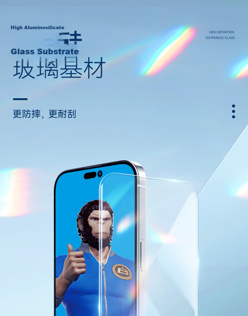 Lanxingxiansheng Tempered Glass Screen Protector for IPhone 14 Pro Max, Full Coverage Large View HD Clear Protective Film [Fully Transparent Simple Packaging] 2