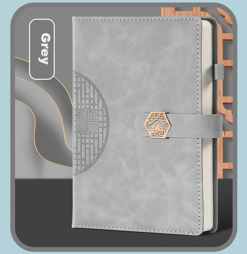 SHEN SHI A6 Chinese Style Trend Notebook 140 Sheets/280 Pages Window Flower Buckle High-Value Journal Diary Homework Record Book Custom Logo Available Sky Blue 1 Piece 15
