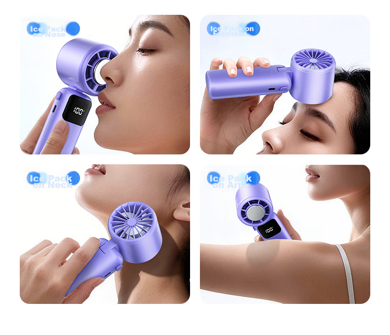 Suoying Ice Compress Clip Handheld Fan Clip-on Mini Desktop Neck Hanging Cooling Dorm Silent Office USB Fan Bed Air Circulation Mini Long Battery Life 21
