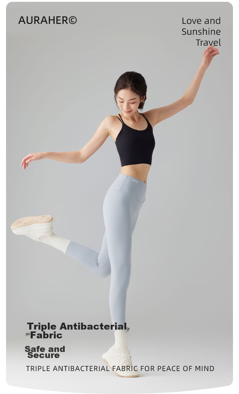 Auraher Casual Sun Protection Pants Lycra Low Transparency High Elasticity Sunshade Yoga Pants UPF50+ Pencil Gray M 8