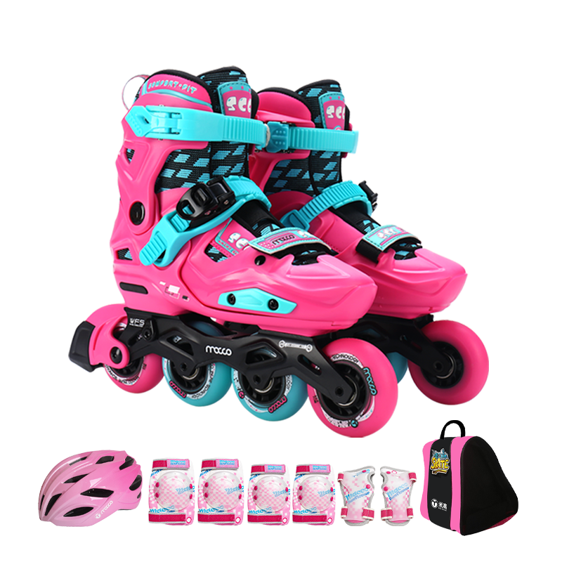 Migao Roller Skates for Children, High-End Inline Skates for Boys And Girls, Beginner Lockable Wheels Ice Skates Complete Set SC6 Pink L