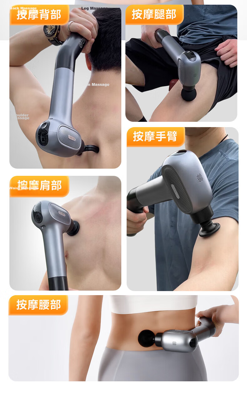 Yun Kang Bao Long Handle Fascia Gun with Heat Therapy, Full Body Muscle Relaxation Massage Gun for Neck, Cervical Spine, Waist, and Back, Professional Medical Grade Sports Massage Gun, Holiday and Bir 8