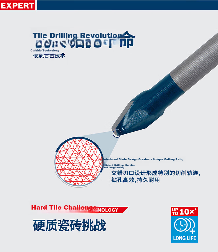 BOSCH Little Blue Arrow, Hexagonal Shank Ceramic Tile Drill Bit 10mm 2
