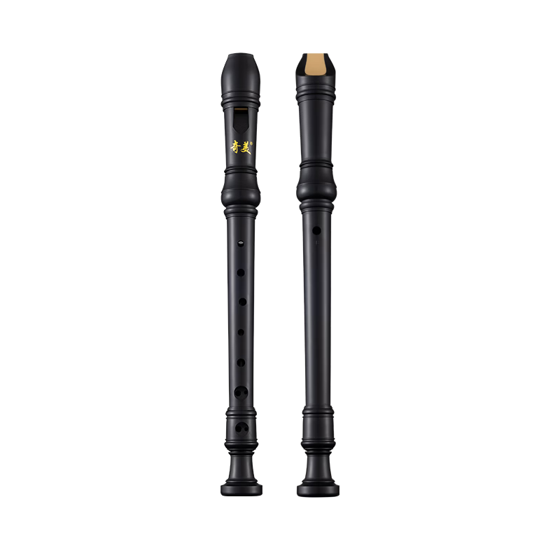 Chimei Black King High-Pitched German Style 8-Hole Recorder (Matte Finish, Synthetic Leather Case, Includes Playing Instructions)