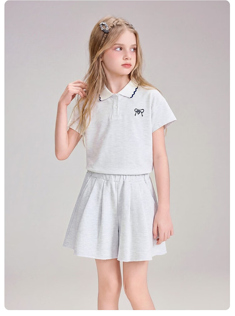 ASK JUNIOR Kids Summer Textured Sleeveless Vest Top and Girls Wide-Leg Shorts Two-Piece Set 27