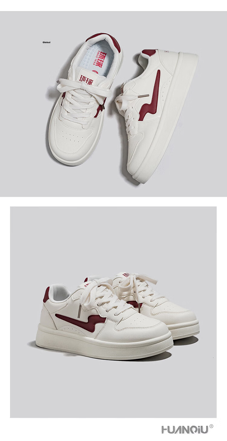 Global Trending Ins Lightning White Sneakers Thick Sole Height Increasing Women's Casual Shoes 2026 New Spring Summer Breathable Comfortable Lightweight Shoes 11