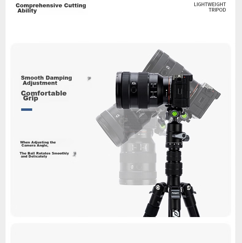 Fotopro C5-I Portable Reverse Folding Convertible Monopod, Large Diameter High-Stability Digital Camera Tripod with Ball Head 10