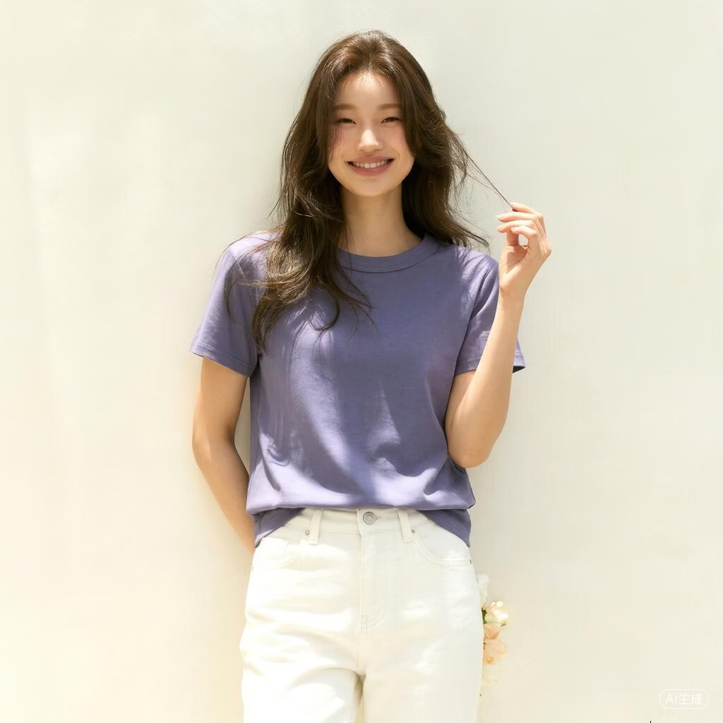 JD FASHION JINGDONG, Own Brand, 50 Liquid Ammonia Women's T-Shirt, Short Sleeve, Round Neck, Regular Shoulder, 2026 New Clothing 16