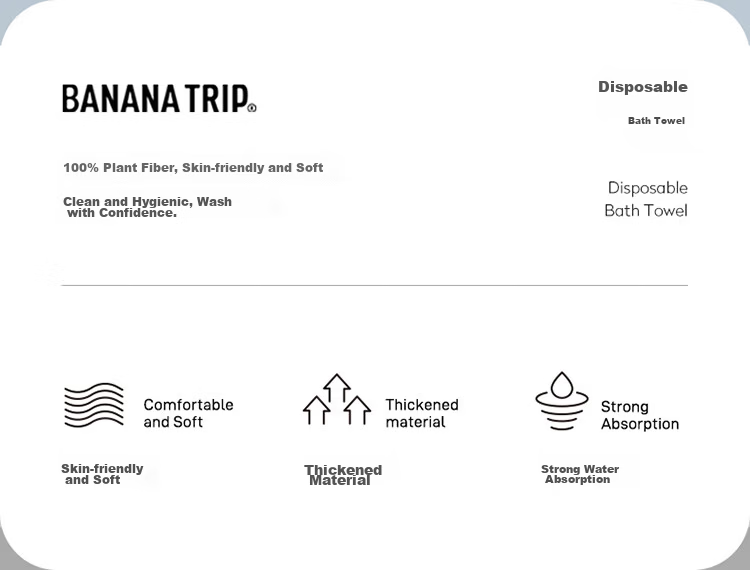 BANANA TRIP Disposable Bath Towel Travel Convenient Soft Thickened Large Bath Towel 6 Packs 6 Pieces 2
