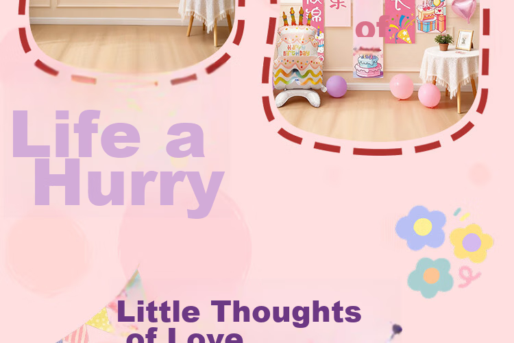 Birthday Party Decoration Banner for Girls Children's First Birthday Happy Party Balloons Backdrop 5