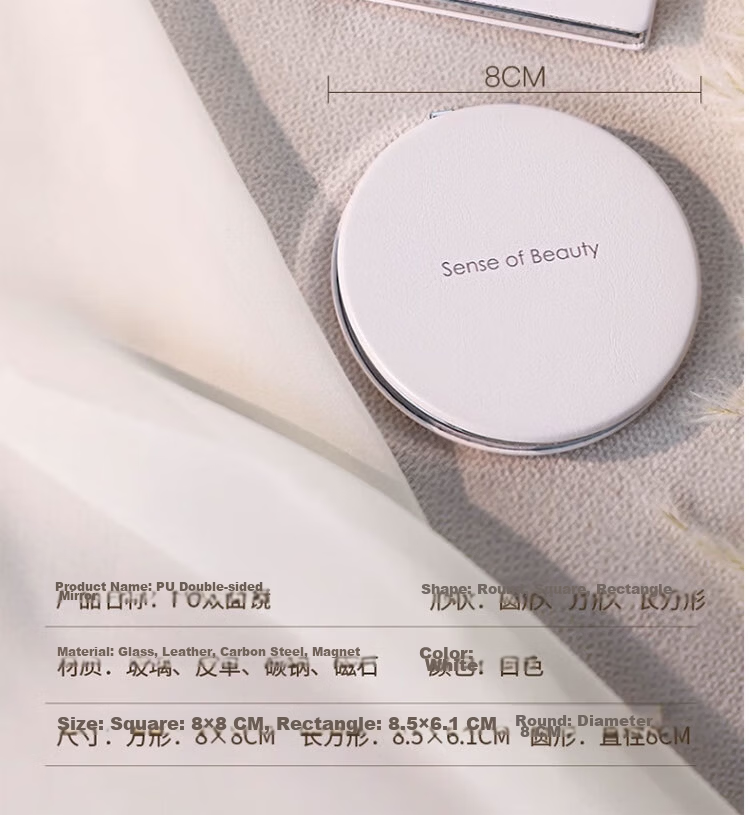 GOOOD Double-Sided Small Mirror Portable Makeup Mirror Exquisite Men's Pocket Folding Mini Handheld Round Mirror 18