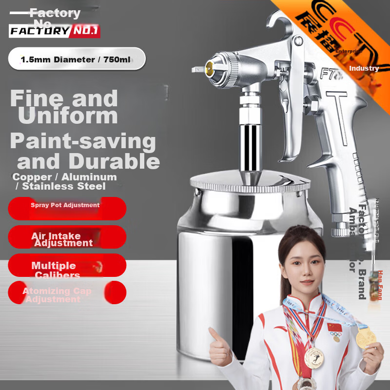 Factory No.1 Paint Metal Spray Gun Coating Furniture Car Glue Atomizing Spray Paint Tool Pneumatic Spray Machine F-75