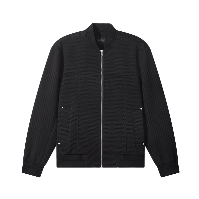 CABBEEN Men's Checkered Jacquard Jacket Plaid Jacquard Fabric Casual Simple Commuter Spring 2026 Coat