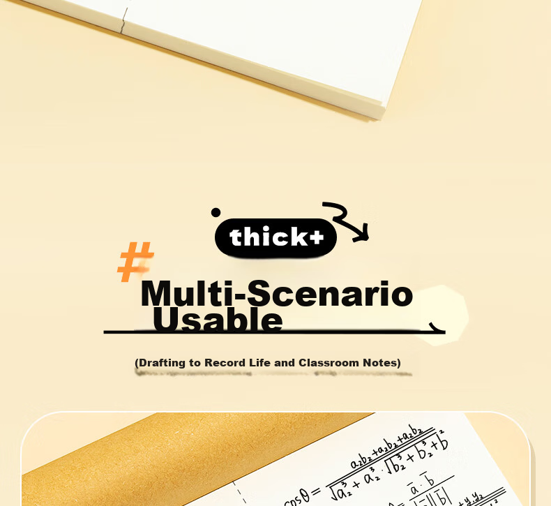 M&G A4 Draft Notebook, Middle School And Graduate Student Blank Calculation Notebook, Exam Thickened Scratch Paper Notebook, White Paper, 5 Books GA4561 for Junior High And High School 14