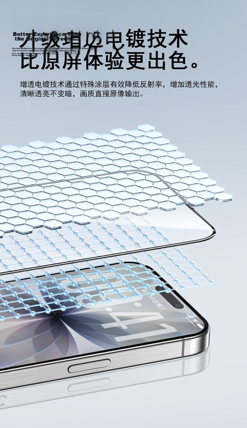 ALittleFlower AR Anti-Reflective Tempered Glass Screen Protector for iPhone 17, HD Anti-Dust and Anti-Fingerprint Edge Film, 2-Pack 2