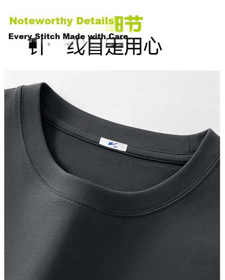 Warrior Pure Cotton T-Shirt for Men, Summer New Heavyweight Sports Top, Trendy Short-Sleeve Loose Tee for Men, Navy Blue, XL 33
