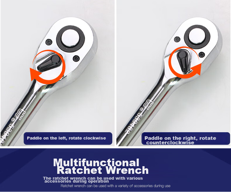 Great Wall Ratchet Wrench Large 12.5mm 1/2" Socket Wrench Quick Ratchet 72 Teeth Auto Repair Tool 539482 5