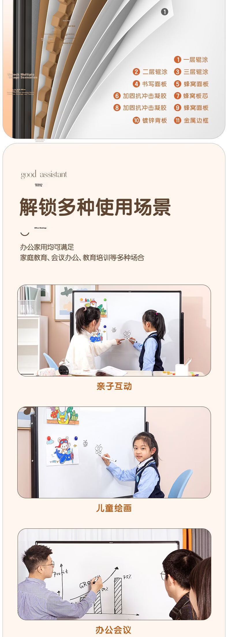 Deli Premium High-End Series Stand-Style Whiteboard, 180*90cm H-Shaped Stand, Movable And Flipable, Double-Sided Magnetic Whiteboard for Office Meetings And Home Use, Writing Board 7884 5