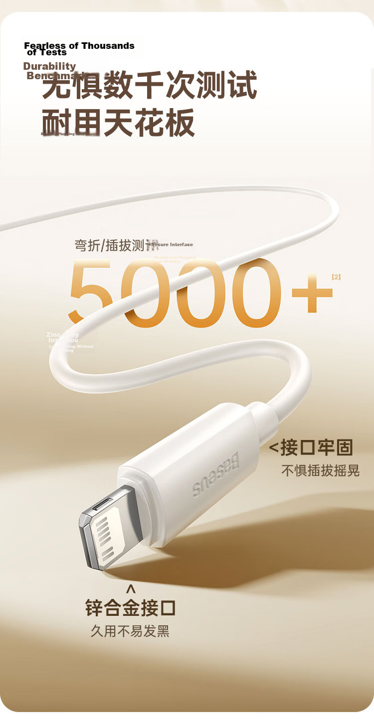 Baseus Apple Data Cable PD30/20W Fast Charging Cable Type-C to Lightning Charging Cord for IPhone14/13Pro Max/12/11, Car Charger Compatible, 2 Meters 14