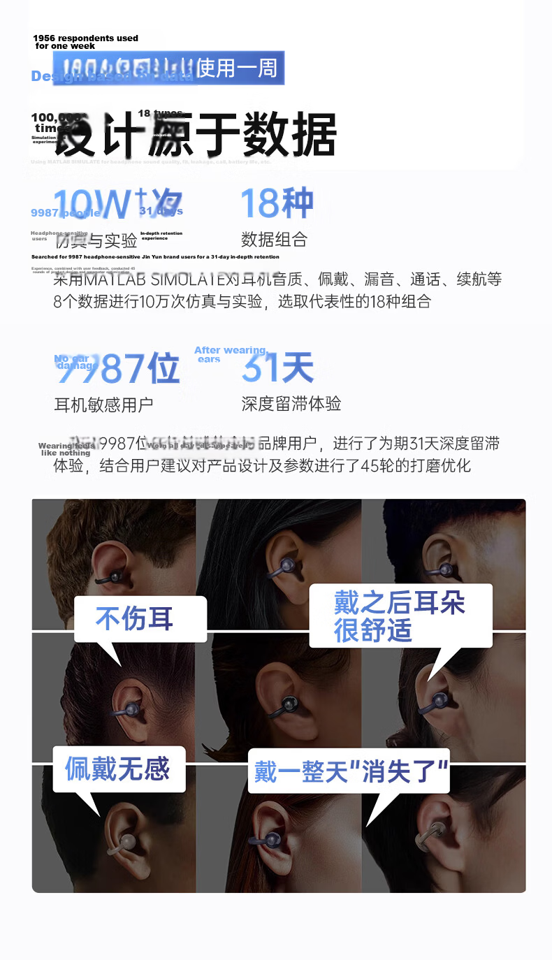 KINYO 2025 New Bluetooth Bone Conduction Open-Ear Wireless Ear Clip Headphones Long Battery Life AI Noise Cancelling Translation A5 Running Sports 18