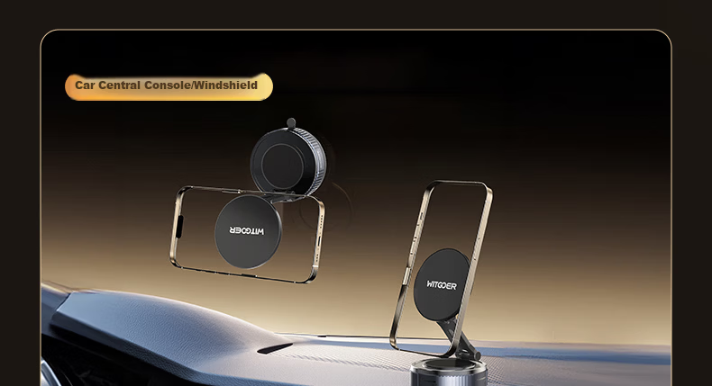 Zhiguozhe Car Magnetic Phone Holder Vacuum Suction Cup 2026 New Model Car Dashboard Navigation Mount Bestseller 24