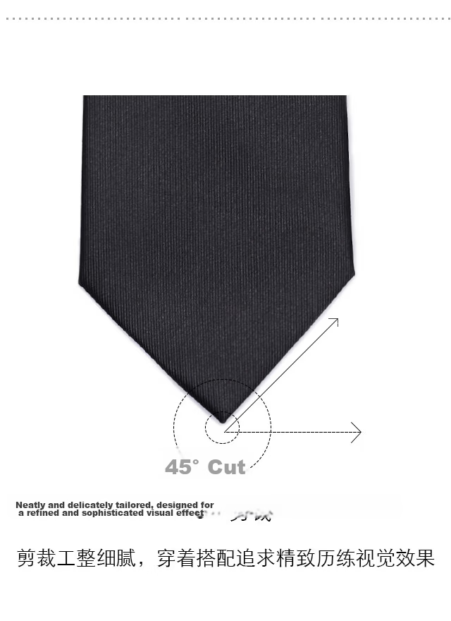 North Martin Premium Silk Tie for Men Formal Business Suit Shirt Hand-Tied Gift Box Luxury Pure Black 10
