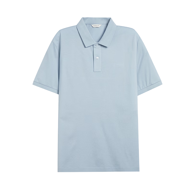 GANT Spring Summer Men's Pure Cotton Casual Polo Shirt with Turn-down Collar Commuting Short Sleeve 500-Black S