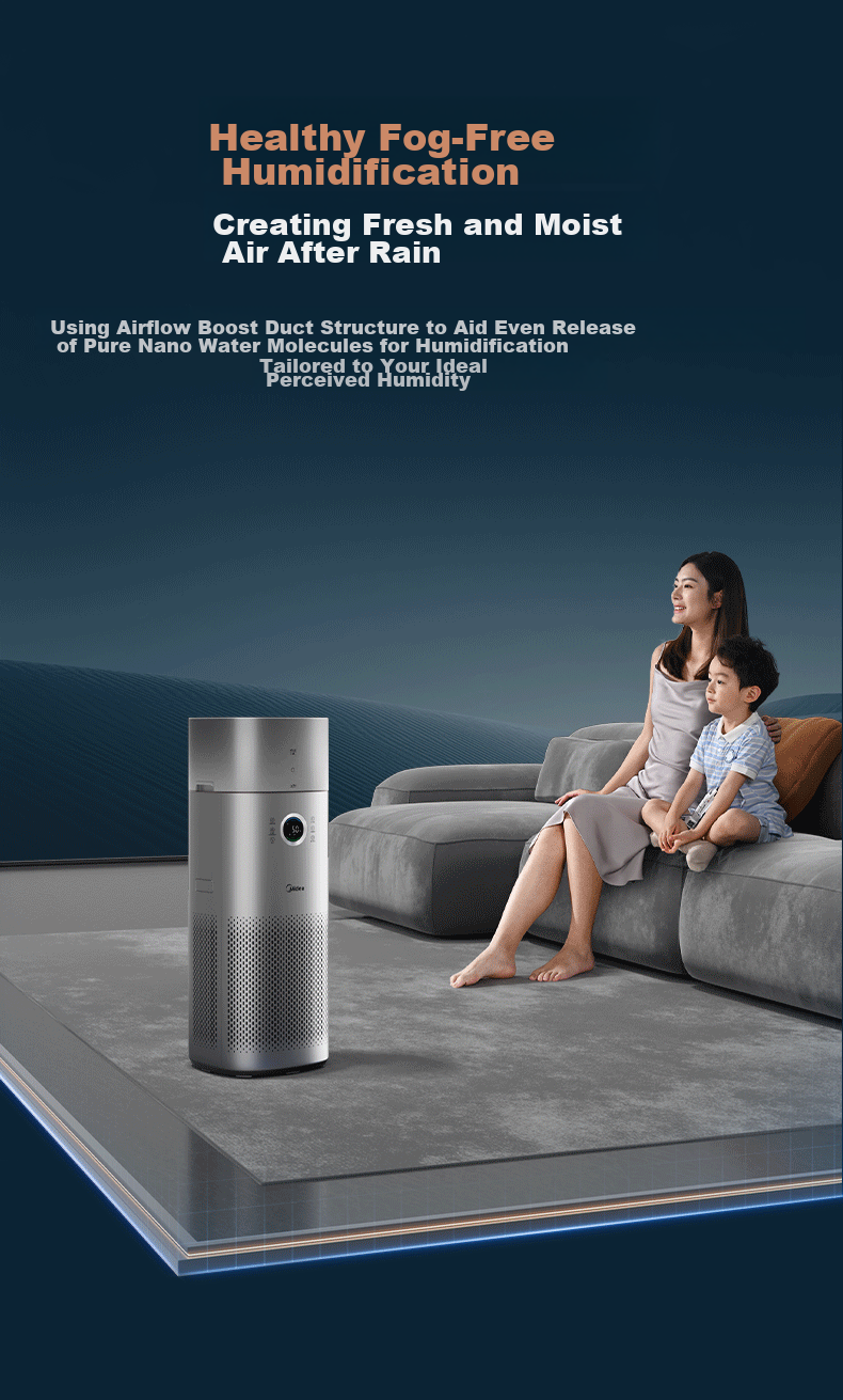 Midea Formaldehyde Digital Display Purifier and Humidifier Air Purifier for Home Nasal Allergy Removal RX600ProH 14