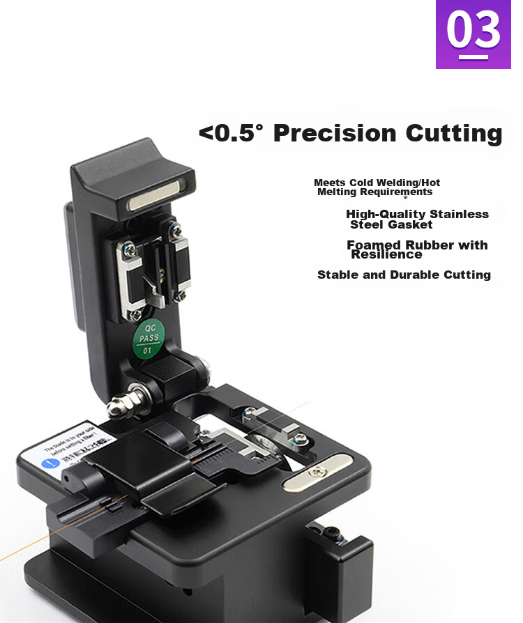 TOPFORZA Fiber Optic Cutter High Precision Fiber Optic Cutting Machine Fully Automatic 3-in-1 Fixture Fiber Optic Cutting Tool FT-6209 5
