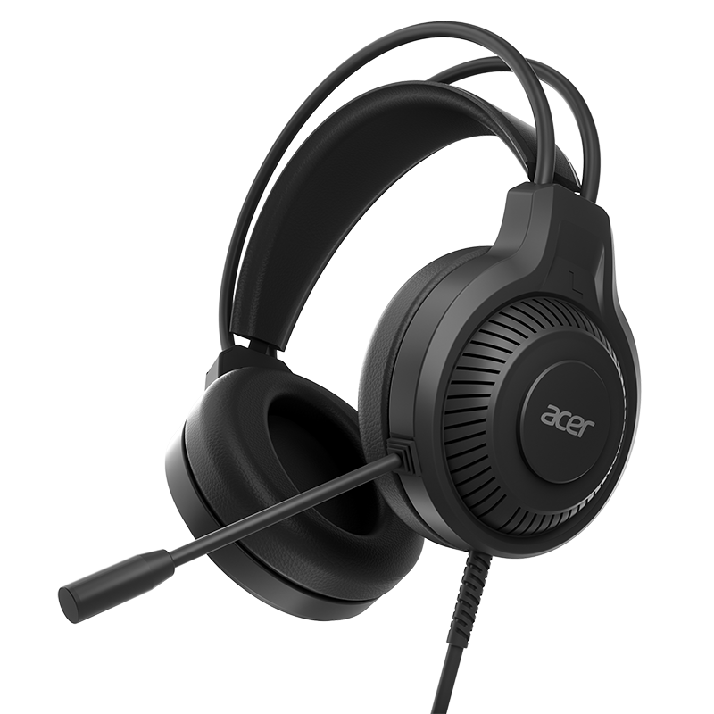 Acer OHW303 Gaming Headset Over-Ear Wired Headphones with Microphone for PC Internet Cafe PUBG Delta Operation Black Dual 3.5mm Interface