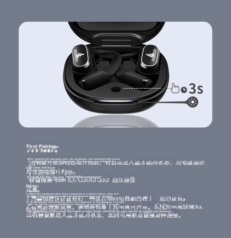 EDIFIER Comfo SE Open True Wireless Bluetooth Earphones Bluetooth V6.1 Non-In-Ear Sports Running Headphones Deep Blue Graduation Gift 20