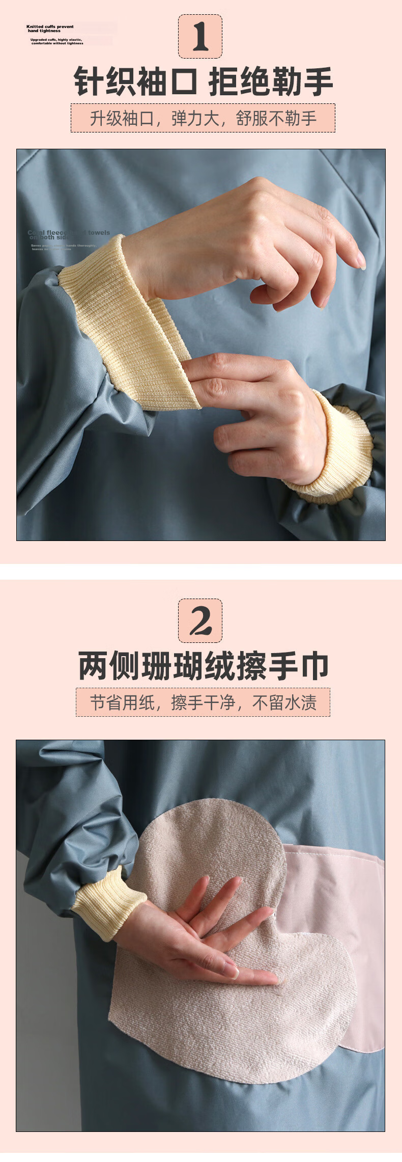 Fu Aijia Thickened Wear-Resistant Gradient PVC Dishwashing Gloves Kitchen Cleaning Gloves Durable L Size 3 Pairs Pack 5