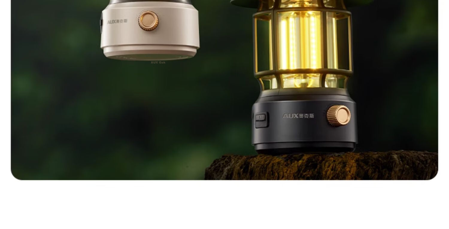 AUX Camping Lantern Outdoor Lighting Long-lasting Atmosphere Retro Camping Lamp Solar Yard Light Rechargeable Tent Lamp 29