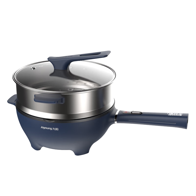 Joyoung 2200W Electric Stir-Fry Pan, Electric Cooker, Hot Pot, Steamer, Multi-Functional 4L Large Capacity Cooking Pot with Steaming Rack GC50S