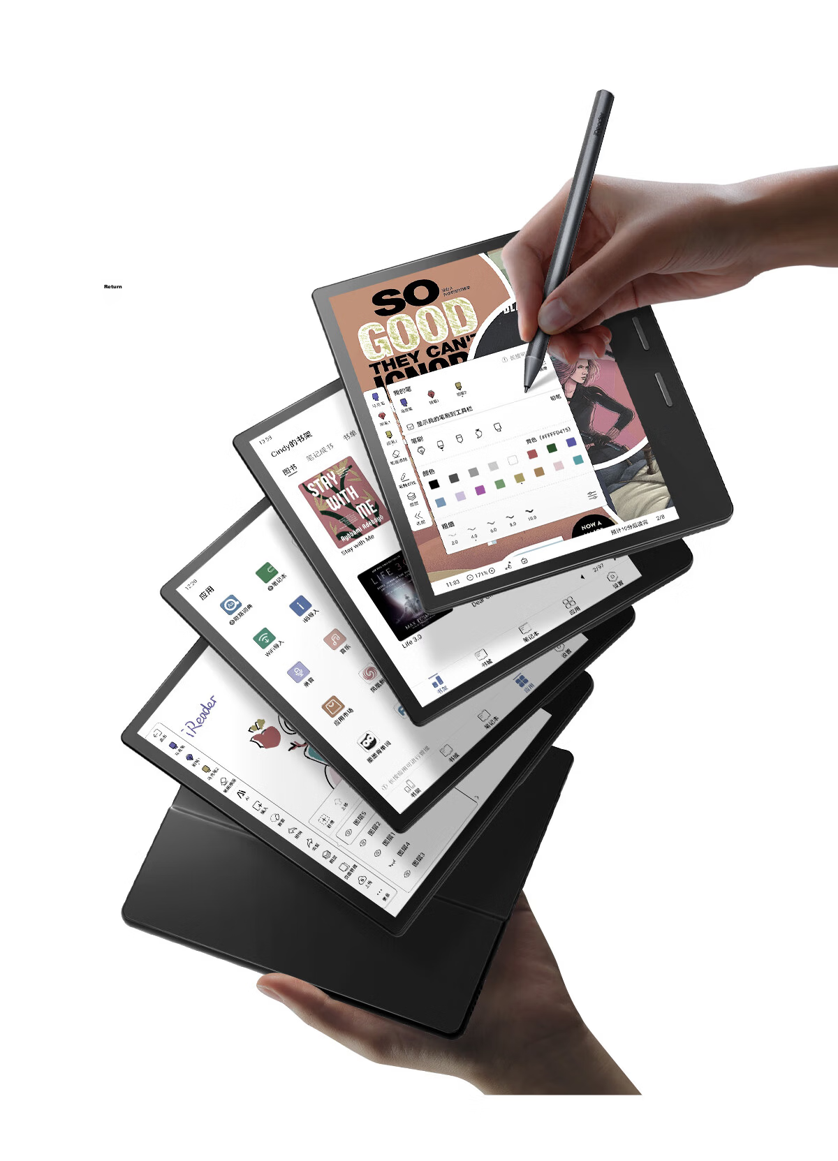 IReader Ocean 4C 7-inch Color E-Ink E-Book Reader Portable Handwriting AI Tablet Learning Notebook Office Star Black 64GB 5
