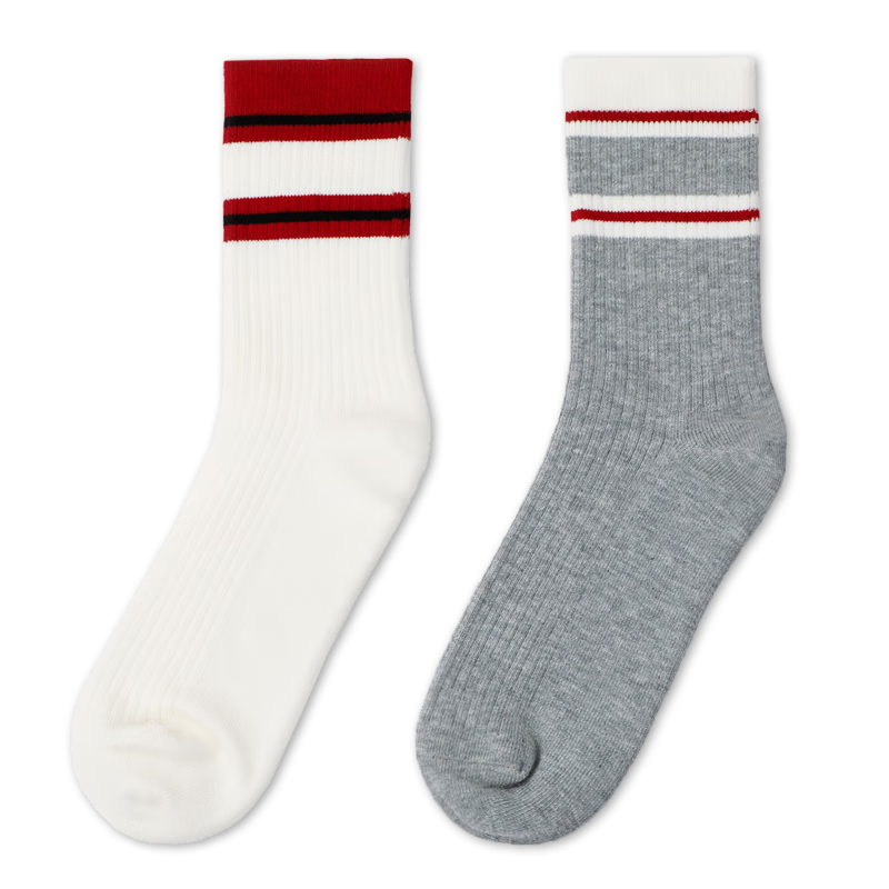 DR·KONG Dr.Kong Colorful Socks (2 Pairs) Autumn A00A3053 Gray/White Size 35-39