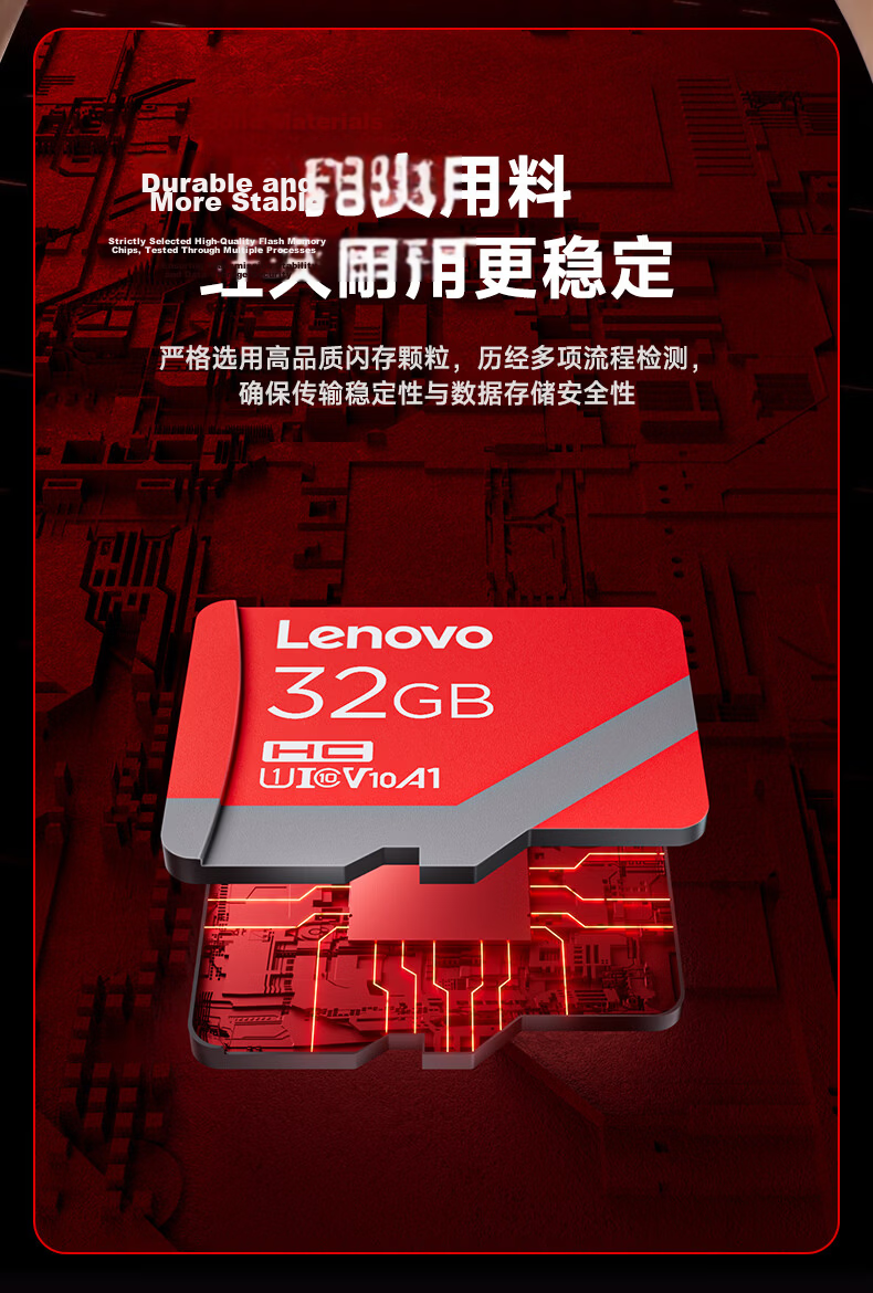 Lenovo 128GB TF (MicroSD) Memory Card A1 U3 V10 4K Compatible with Dashcams & Surveillance Cameras 100MB/s Read Speed A05 8