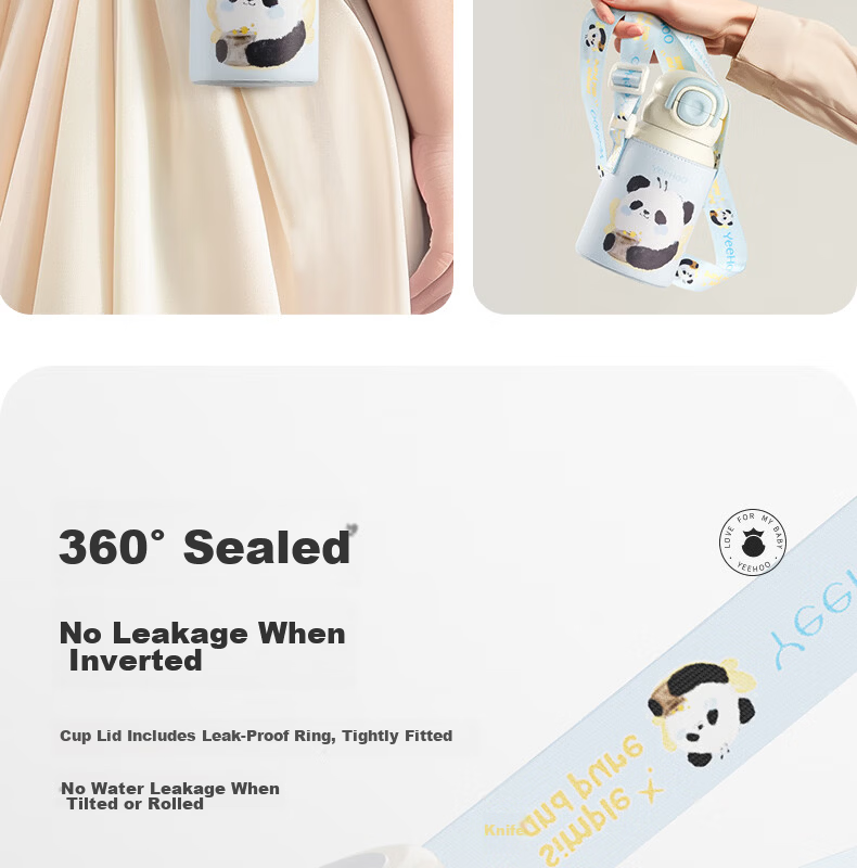 YEEHOO Insulated Cup, Children's Water Bottle, Baby Thermos Cup, Water Cup, 316 Stainless Steel Insulated Cup, Straw Cup, Water Bottle 15