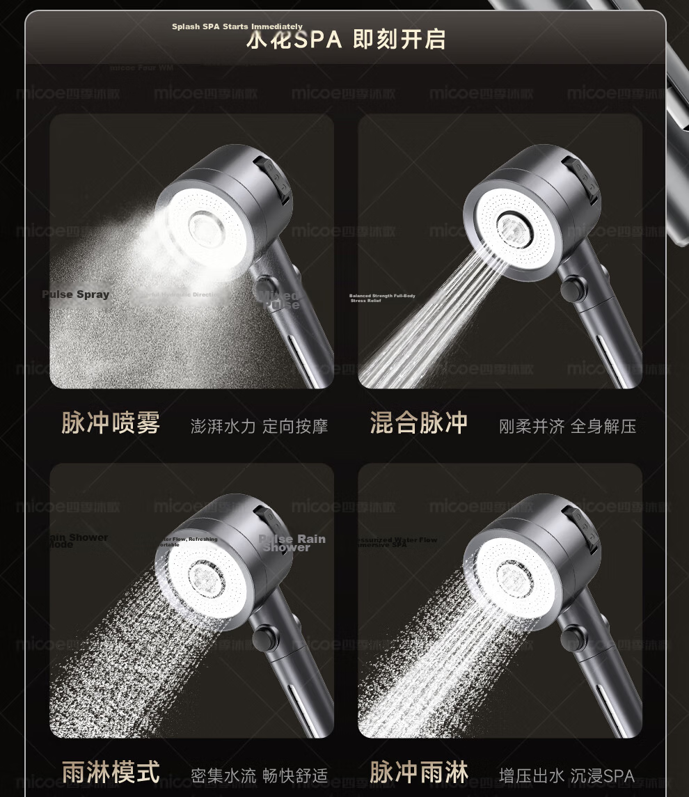 MICOE Shower Panel High-Pressure Bathroom Spray Head Water Purification Four-Mode Shower M-HS58Q 16
