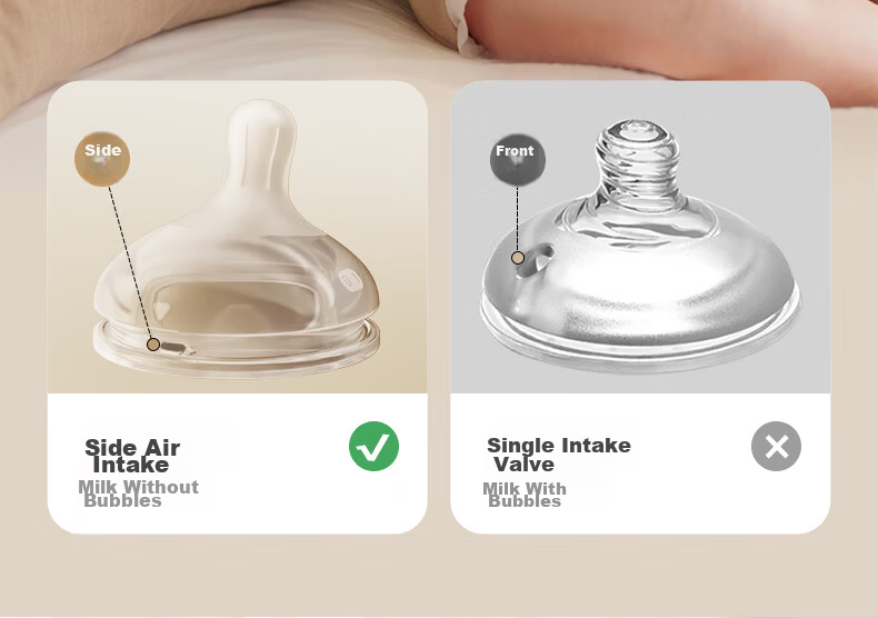Bebebus Diamond Glow PPSU Anti-Colic Newborn Baby Bottle 0-1 Month 160ml with Eccentric Anti-Choke Nipple Simulating Breastfeeding 6