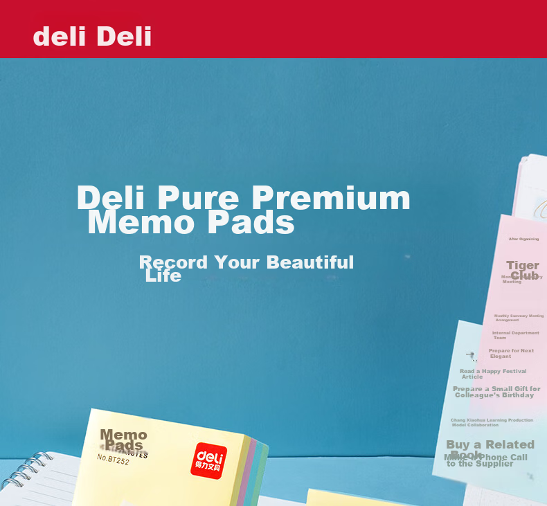 Deli Memo Sticky Notes Easy Tear Convenient Note Paper 400 Sheets 76mm*101mm BT252 1