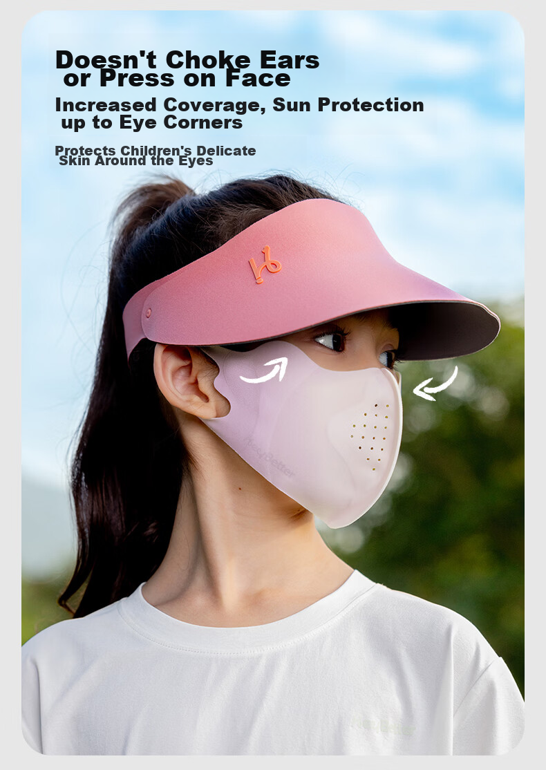 HeyBetter Kids Ice Cooling Sunscreen Mask UV Protection Lightweight 2-Pack Amber Gradient (Light Brown) M 10