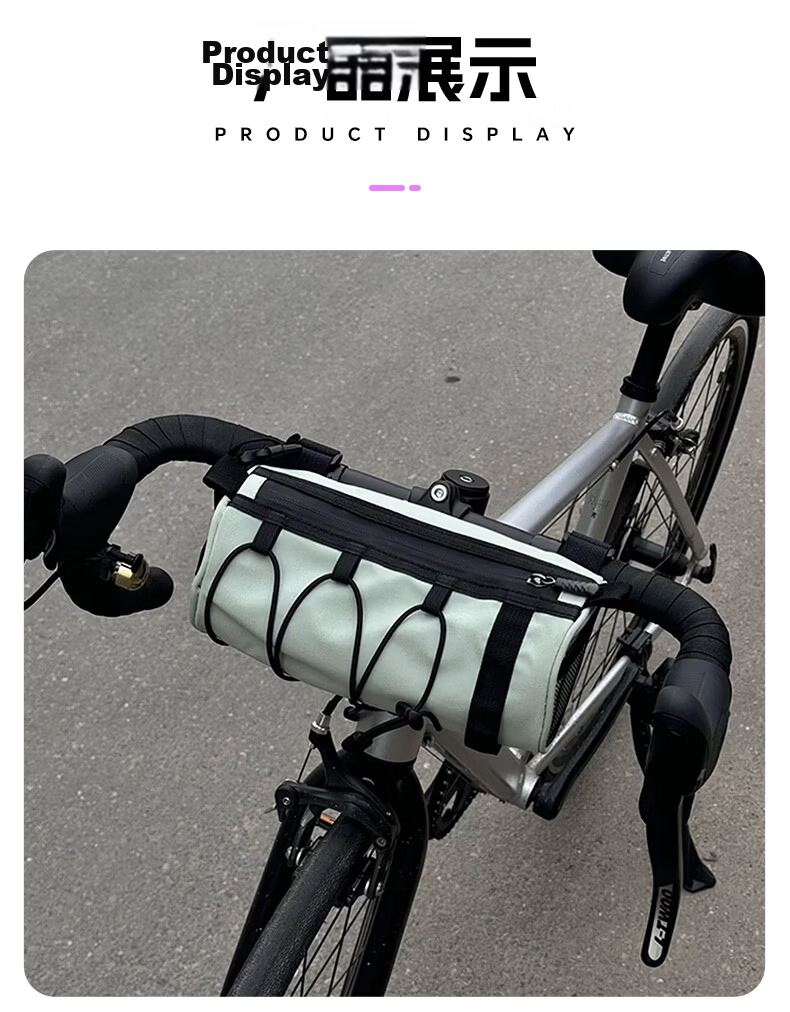 40K Bicycle Frame Bag Front Tube Bag Road Bike Handlebar Bag Mountain Bike Waterproof Multifunctional Cycling Storage Portable Green 10