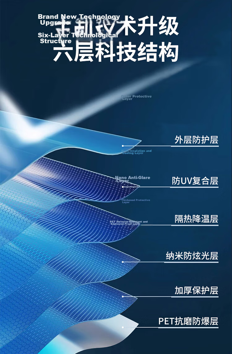 Qinghua Glass Film Sunscreen Heat Insulation Film 90x200cm Window Privacy Film Sunshade Reflective Light Blocking Explosion-Proof Glass Sticker 3