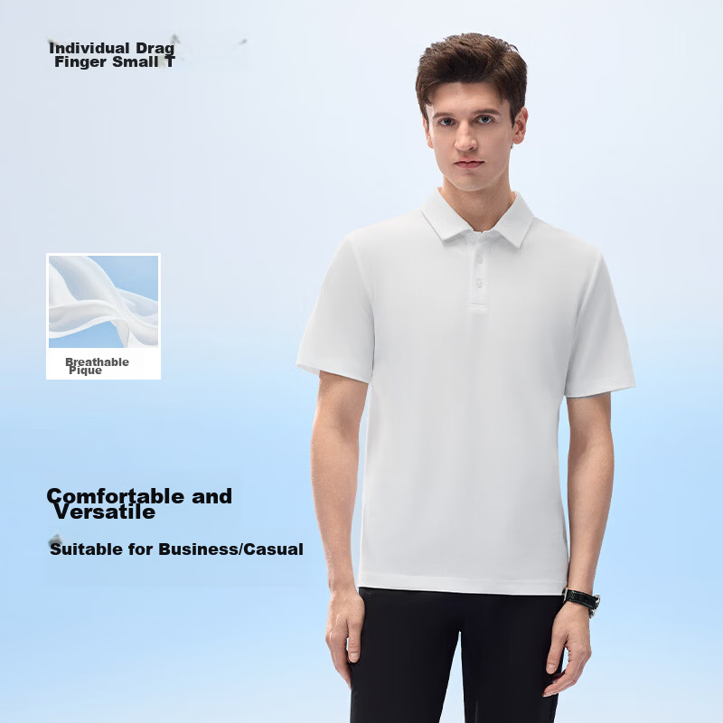 Thumb White Small T Comfortable Short Sleeve Polo Shirt Men 26 Spring Summer Breathable Business Casual White Small T Bright White M