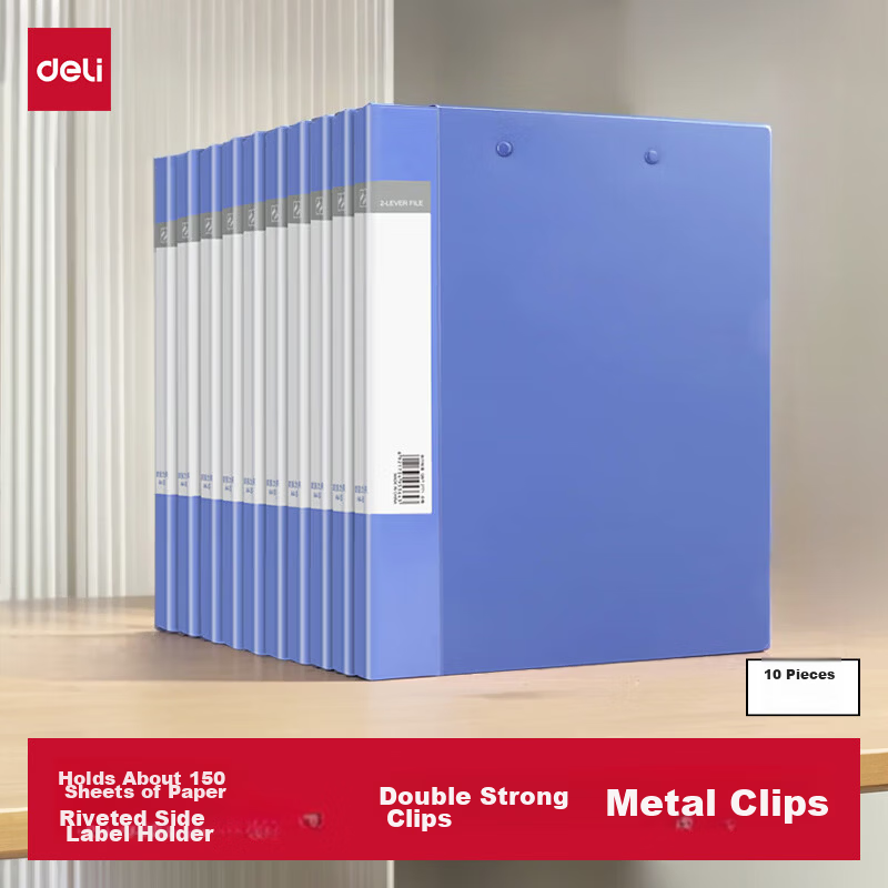 Deli A4 Double Strong Clip Folder Thickened Recitation Signing Clip Board Document Collection Folder Contract Receipt File Storage Office Study Supplies 27019 Blue