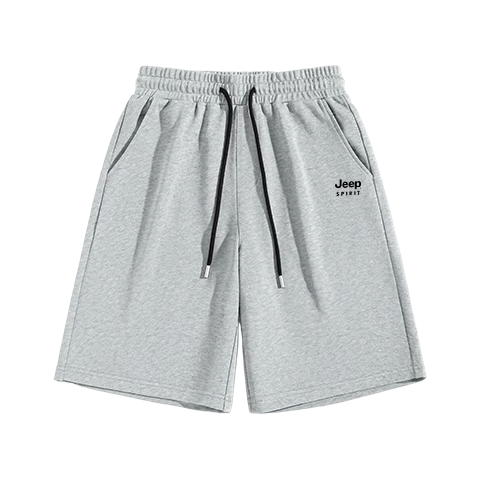 JEEP SPIRIT Men's Pure Cotton 5-Minute Shorts Summer 220G Heavyweight Breathable Versatile Sports Loose Large Size Casual Shorts