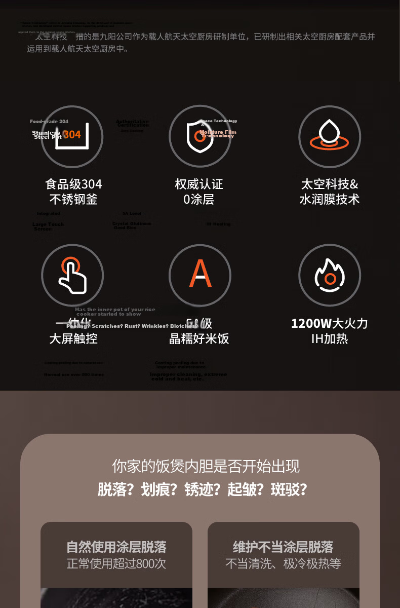 Joyoung ZMD Anxin Series Space Technology Non-Coating Rice Cooker 316L Inner Pot One-Touch Cooking Smart Reservation 4L Capacity F-40F9929L 2